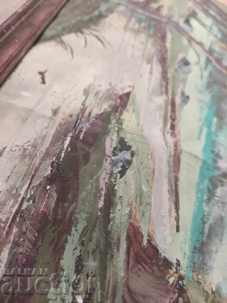 pictură veche, peisaj: râu de munte cu preț 400.00 BGN | € 204.52