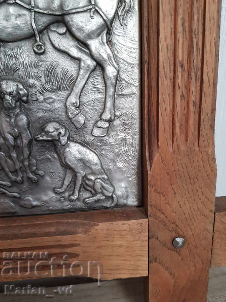 Antique German embossed and engraved lead-zinc painting - 6