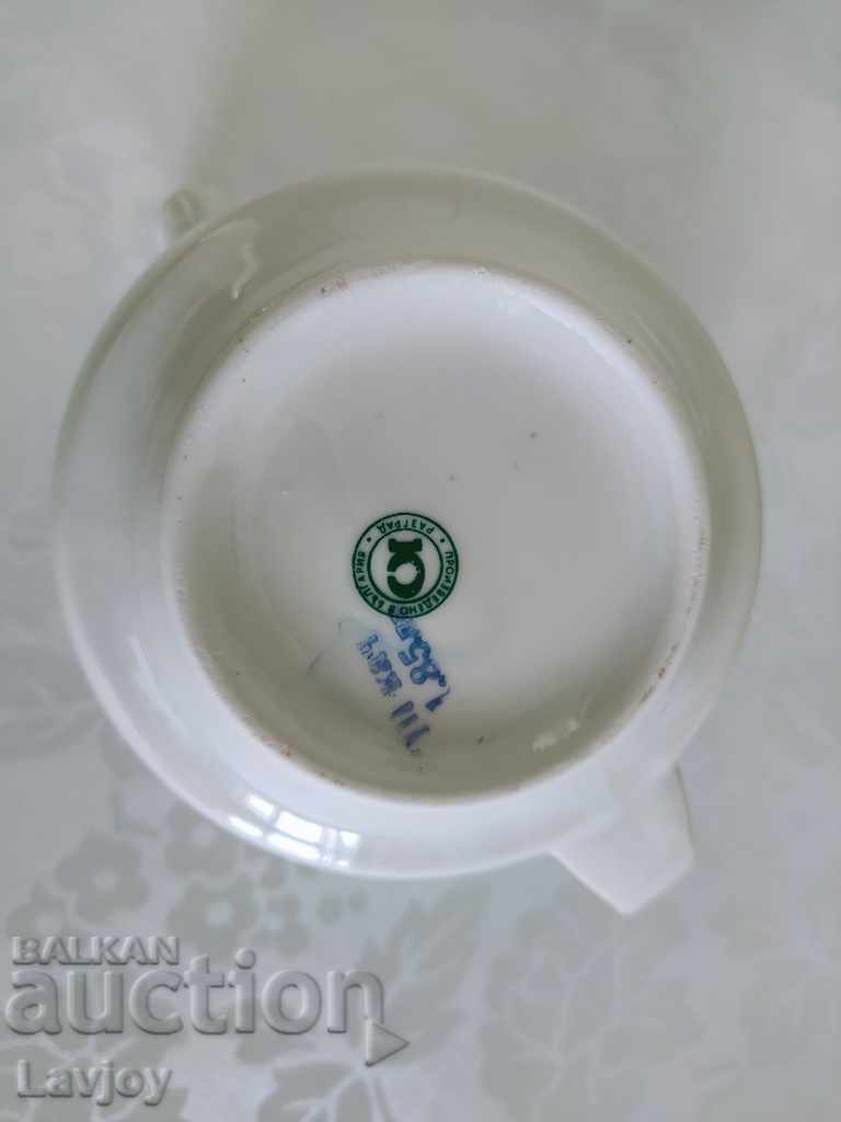 Old Soc Bulgarian porcelain tureen saucer salt shaker - 6