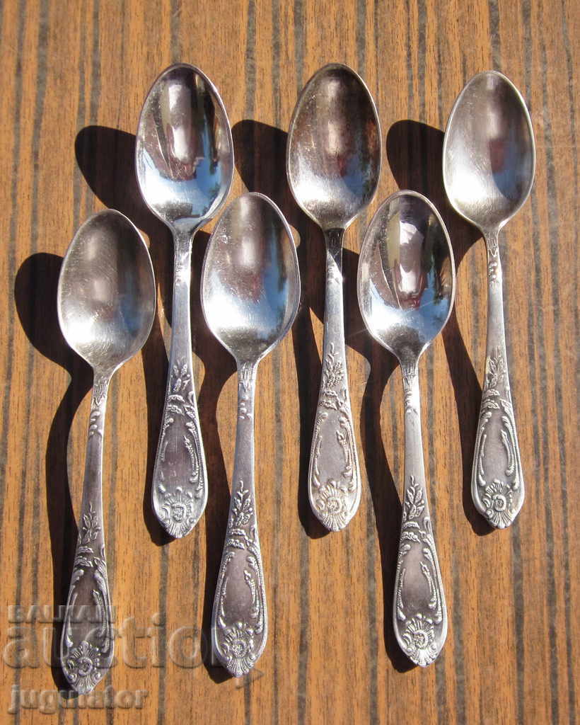 set of old Soviet Russian pewter tea spoons with price 45.00 BGN | € 23.01 set of old Soviet Russian pewter tea spoons with price 45.00 BGN | € 23.01