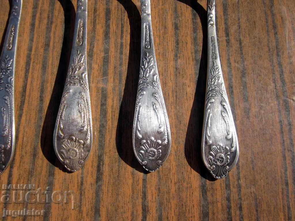 set of old Soviet Russian pewter tea spoons - 6 set of old Soviet Russian pewter tea spoons - 6