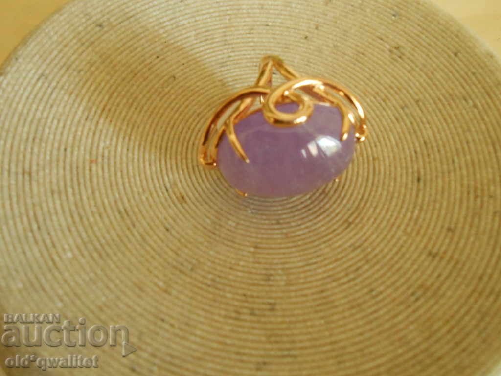 Exceptional silver RING, gilded, with wonderful Amethyst - 6