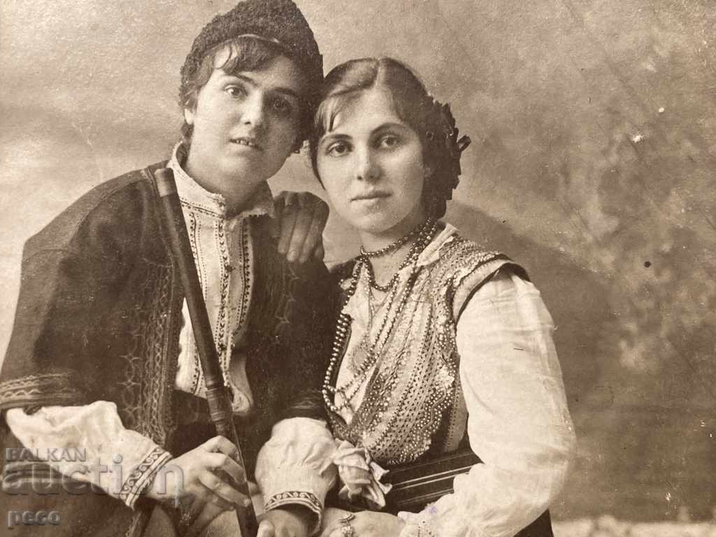 Kavaldzhiya A boy and a girl in traditional costumes old photo with price 60.00 BGN | € 30.68 Kavaldzhiya A boy and a girl in traditional costumes old photo with price 60.00 BGN | € 30.68