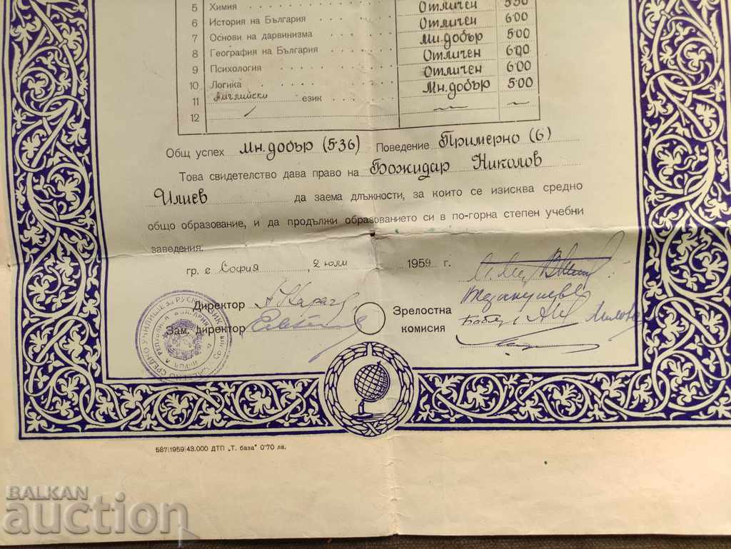 Auction 35 Sofia Mixed School Certificate of Maturity Auction 35 Sofia Mixed School Certificate of Maturity