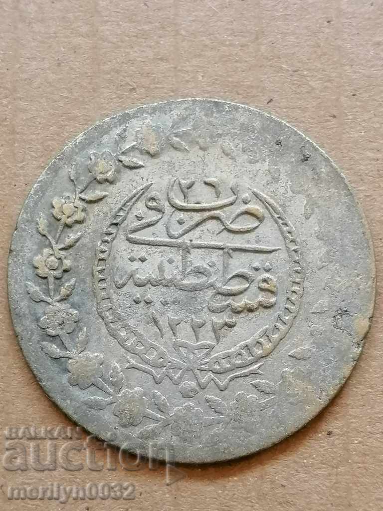 Ottoman coin 7.3 grams of silver 465/1000 Mahmud 2nd - 6 Ottoman coin 7.3 grams of silver 465/1000 Mahmud 2nd - 6