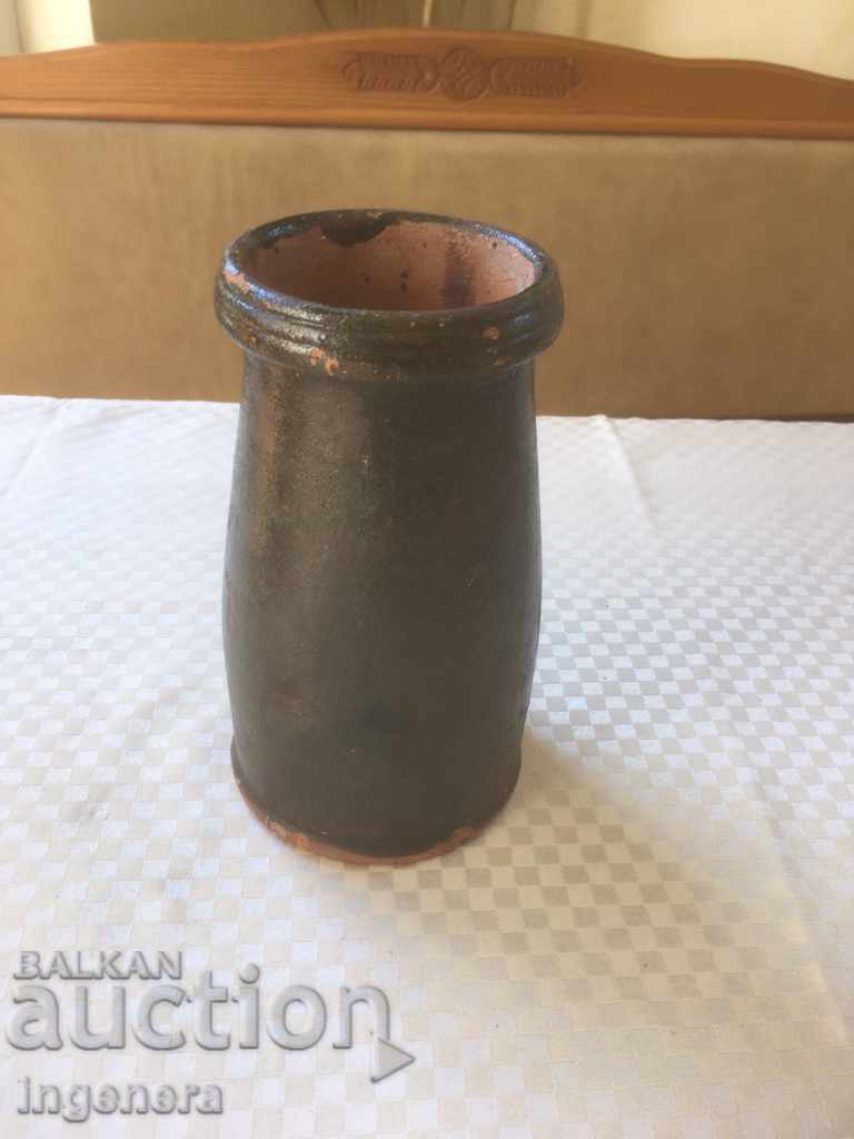 BORCAN DIN CERAMICĂ GLAZURATĂ ANTIC PENTRU SIROP, VAS, VAZĂ, OALĂ