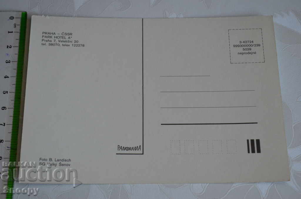 Auction Postcard: Prague - Park Hotel Auction Postcard: Prague - Park Hotel