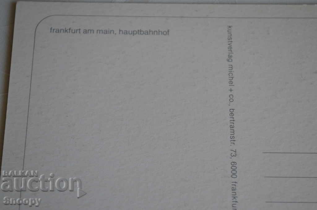Delivery of Postcard: Frankfurt am Main - Hauptbahnhof