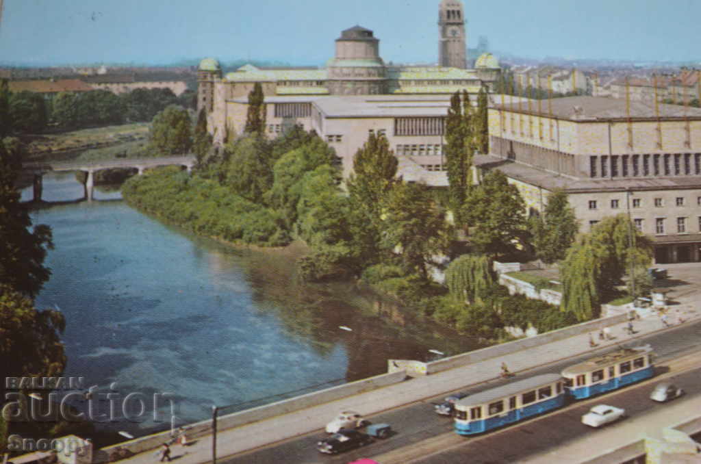 Postcard: Munich - Ludwigsbruecke und Museum