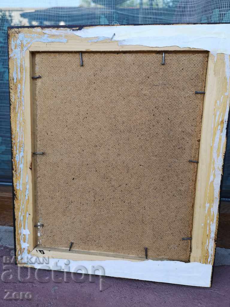 Auction Picture Signed by N.I. Oil Paints Plywood Auction Picture Signed by N.I. Oil Paints Plywood