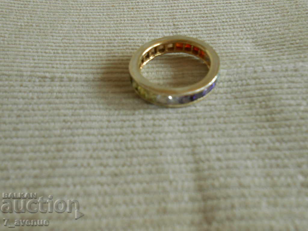 Auction RING silver with gilding and stones, Silver 925, 23.10.2022 Auction RING silver with gilding and stones, Silver 925, 23.10.2022