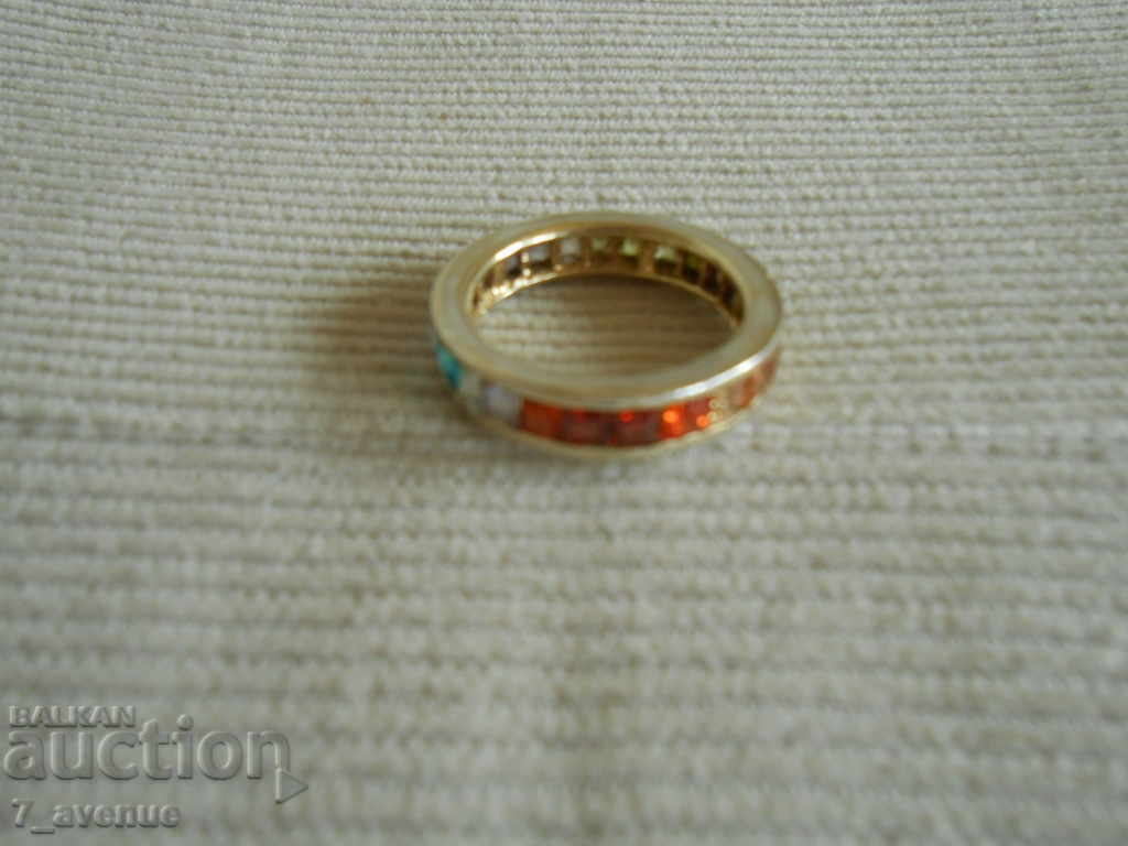 RING silver with gilding and stones, Silver 925, 23.10.2022