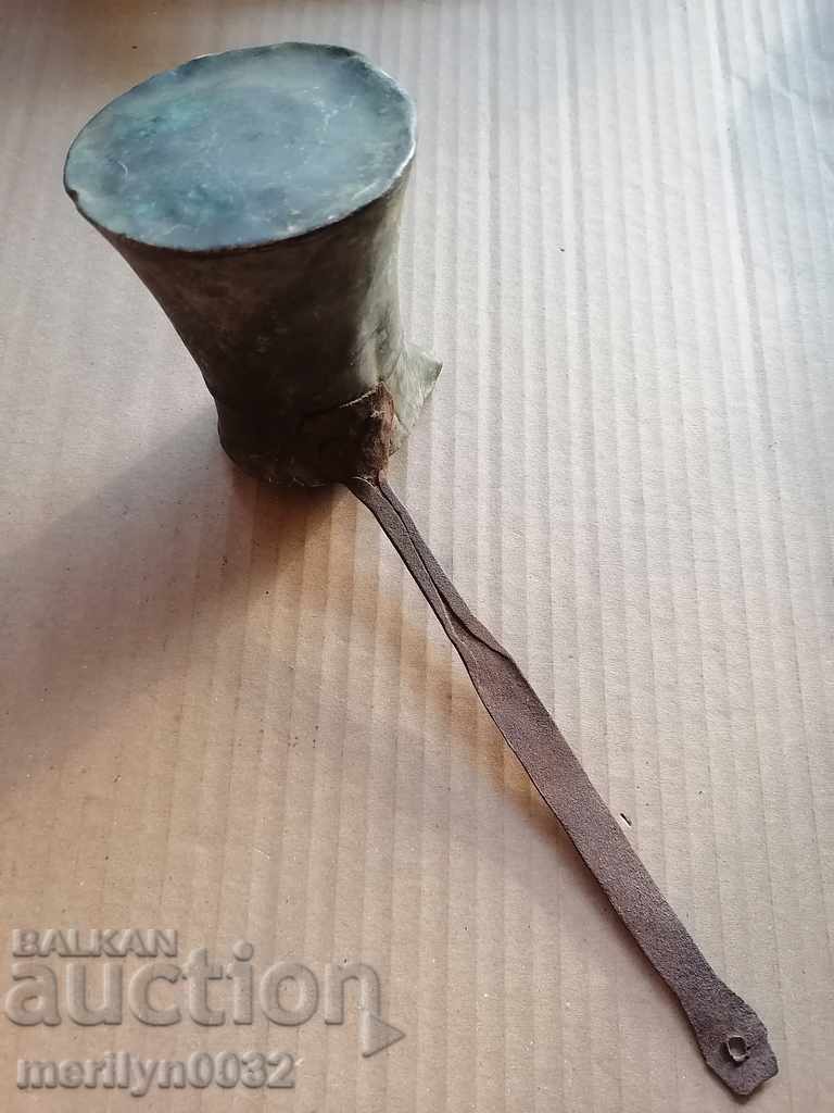 Old copper tin, coffee, baker, copper pot with price 22.00 BGN | € 11.25 Old copper tin, coffee, baker, copper pot with price 22.00 BGN | € 11.25