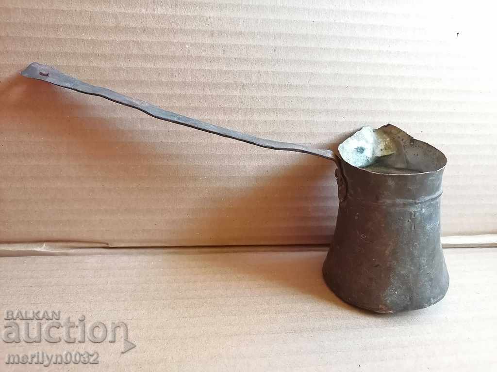 Auction Old tinned copper cezve, coffee pot, copper, copper vessel Auction Old tinned copper cezve, coffee pot, copper, copper vessel