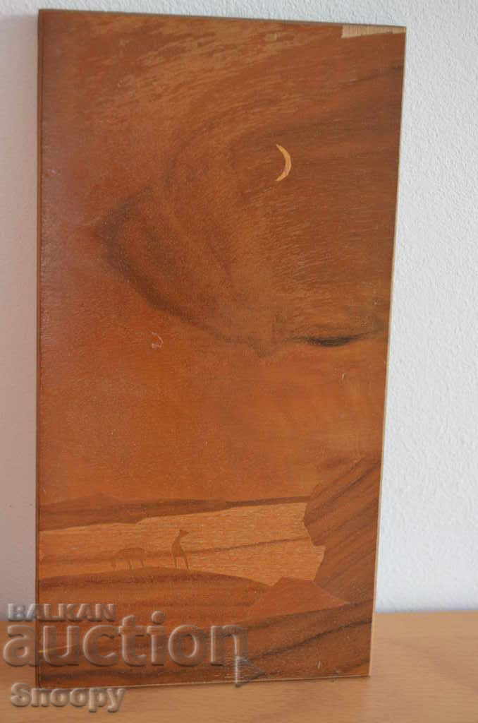 Deer in the moonlight - wooden canvas