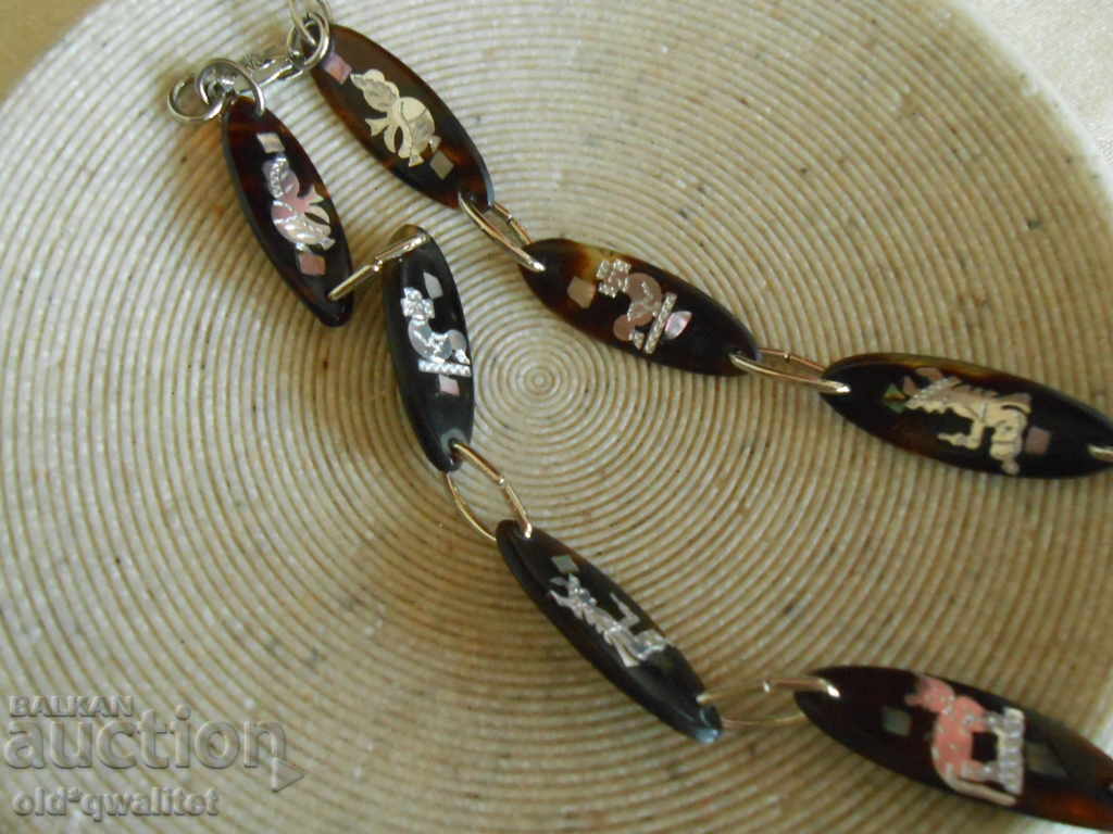 Silver and coruba bone necklace, Asia - 5