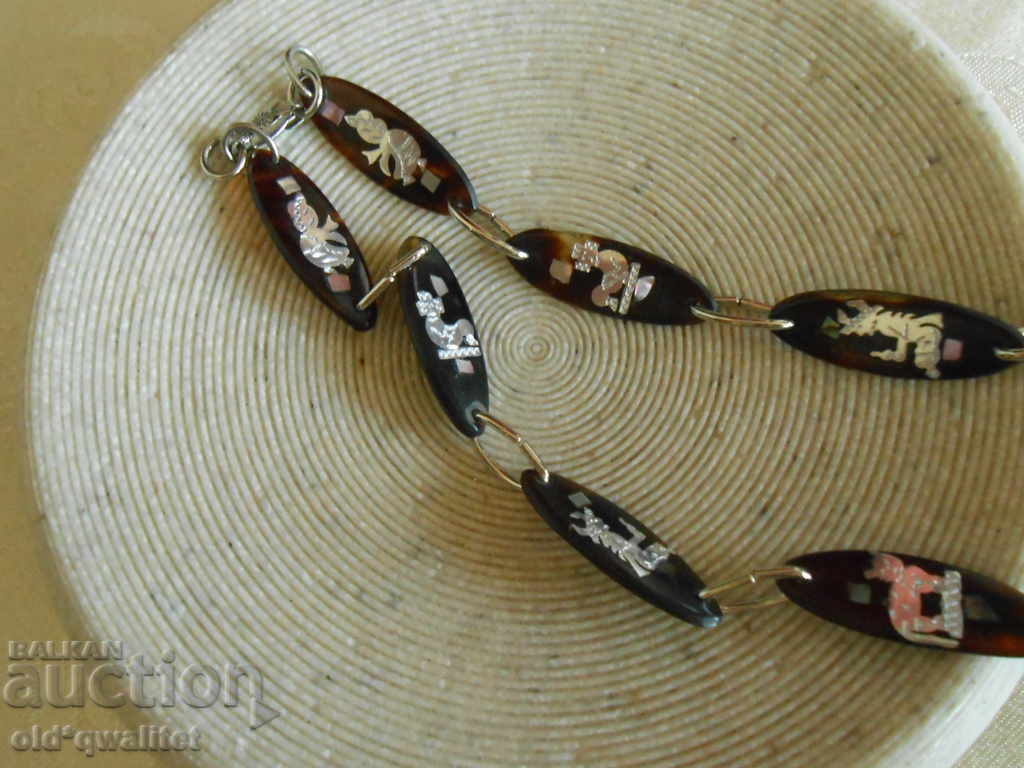 Silver and coruba bone necklace, Asia - 6