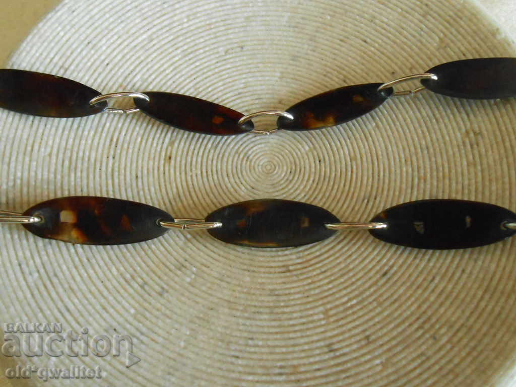 Silver and coruba bone necklace, Asia - 7