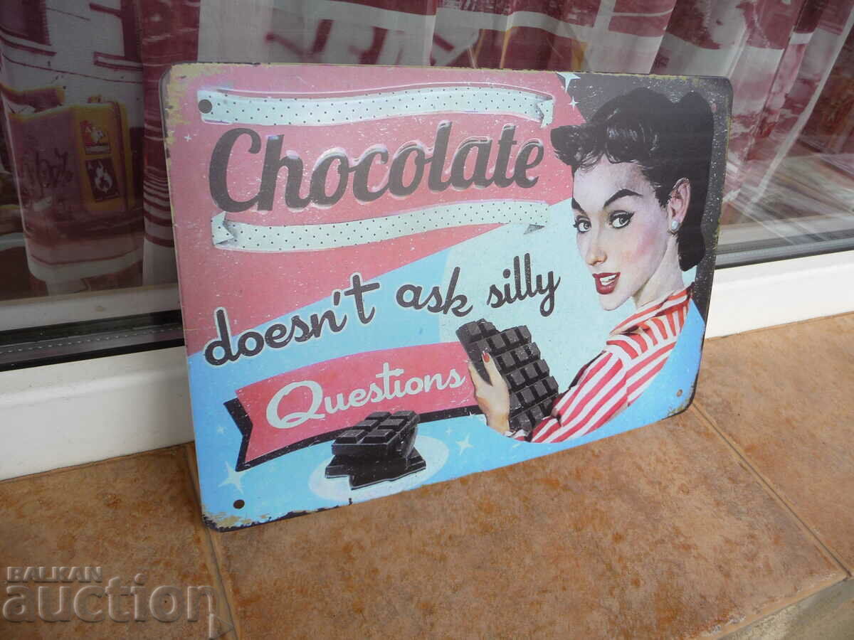 Metal plate food chocolate bar milk black tinfoil with price 18.00 BGN | € 9.20 Metal plate food chocolate bar milk black tinfoil with price 18.00 BGN | € 9.20