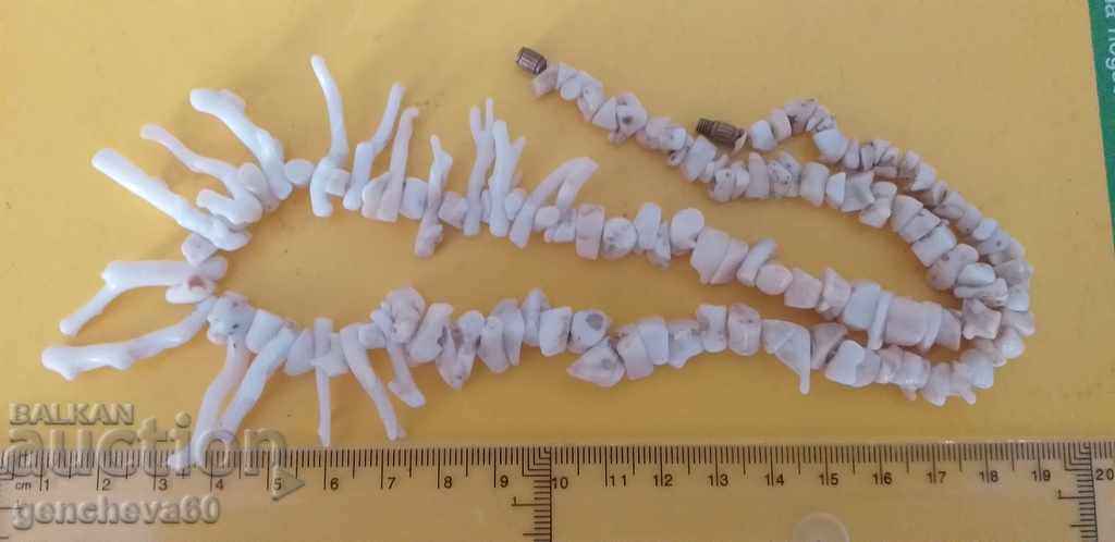 Colier cu bijuterii din coral alb real - 5