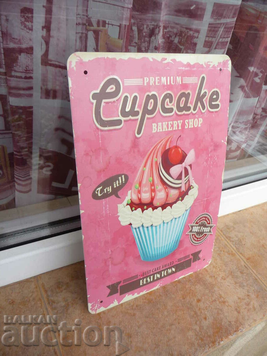 Auction Metal plate food muffin cupcake cookie ribbon cherry Auction Metal plate food muffin cupcake cookie ribbon cherry