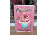 Metal plate food muffin cupcake cookie ribbon cherry