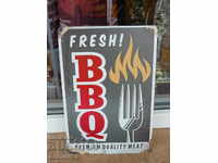 Метална табела храна BBQ свежо месо изпечено скара барбекю
