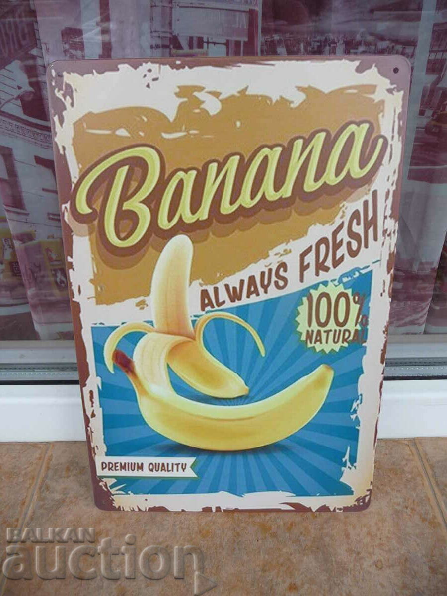 Метална табела храна плодове банан бананова република сладък