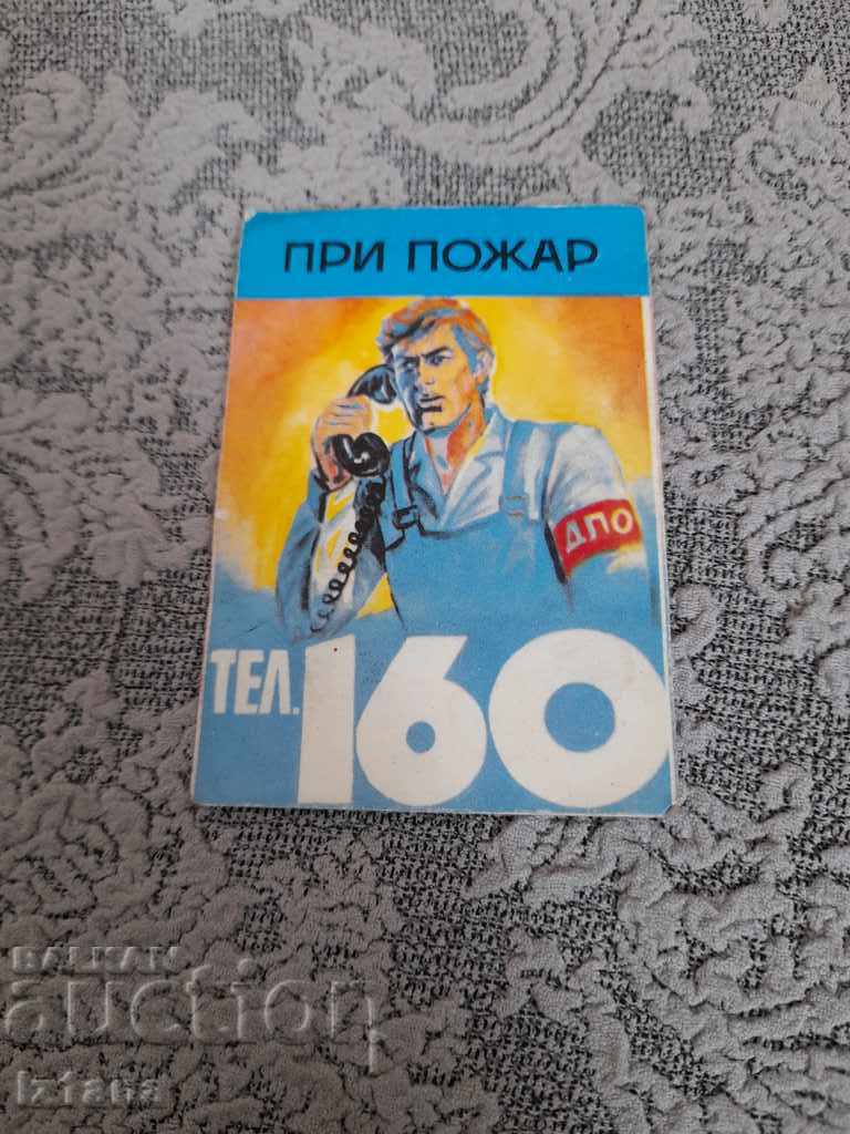Calendar vechi Telefon 160 1987