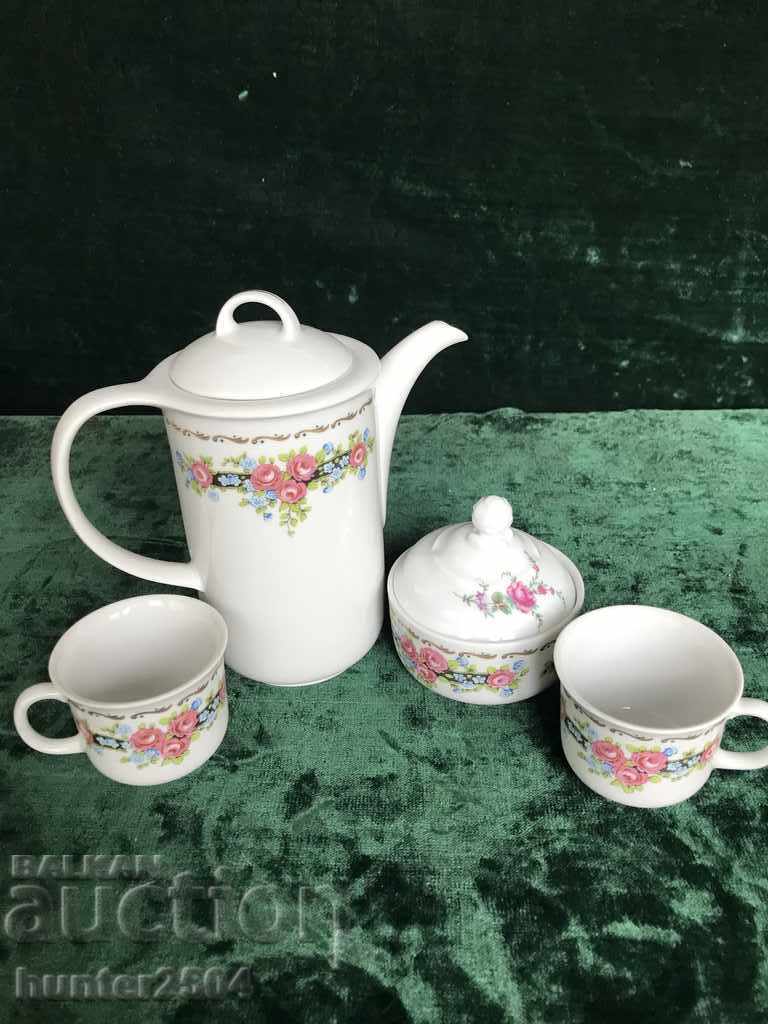 Cups, jug and sugar bowl - marked Cups, jug and sugar bowl - marked