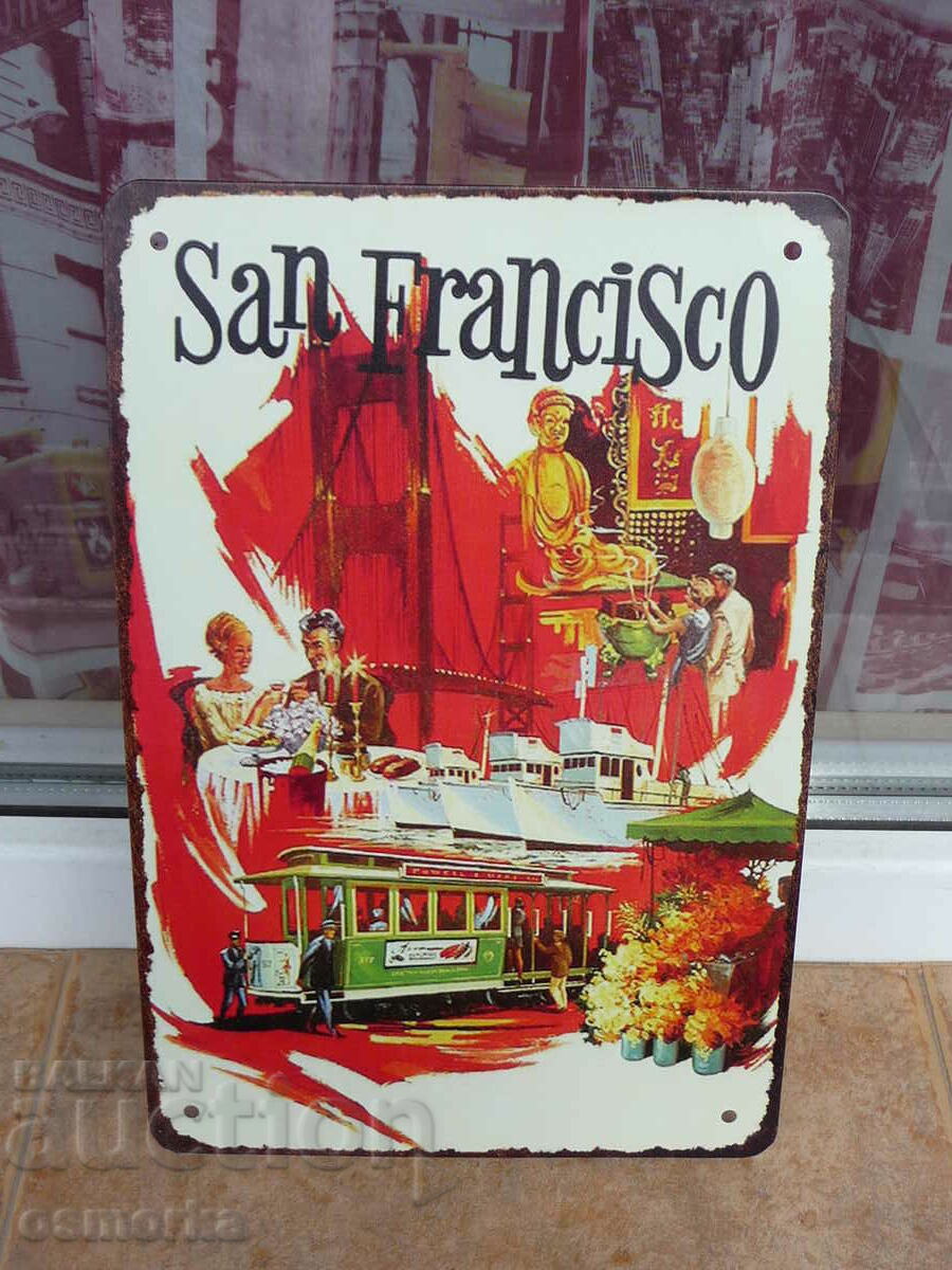 Metal sign San Francisco Tram Ship Restaurant Frisco