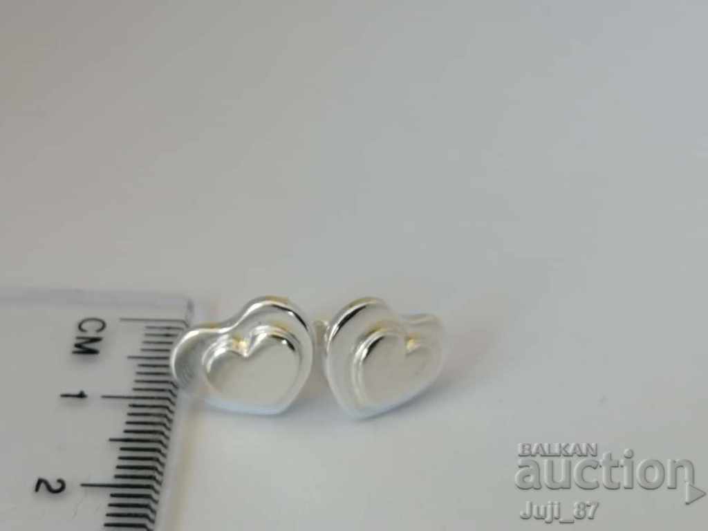 New silver hearts earrings