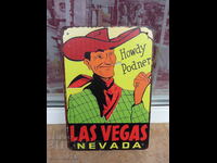 Metal sign Las Vegas Las Vegas Nevada gambling cowboy cigar