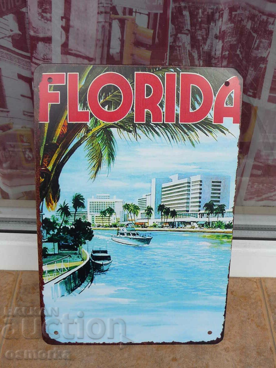 Metal sign Florida Florida cruises coabi hotels buildings