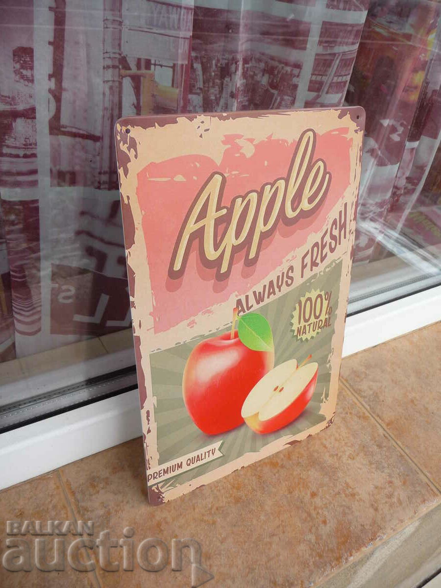 Auction Metal plate food fruit apple delicious large golden Auction Metal plate food fruit apple delicious large golden