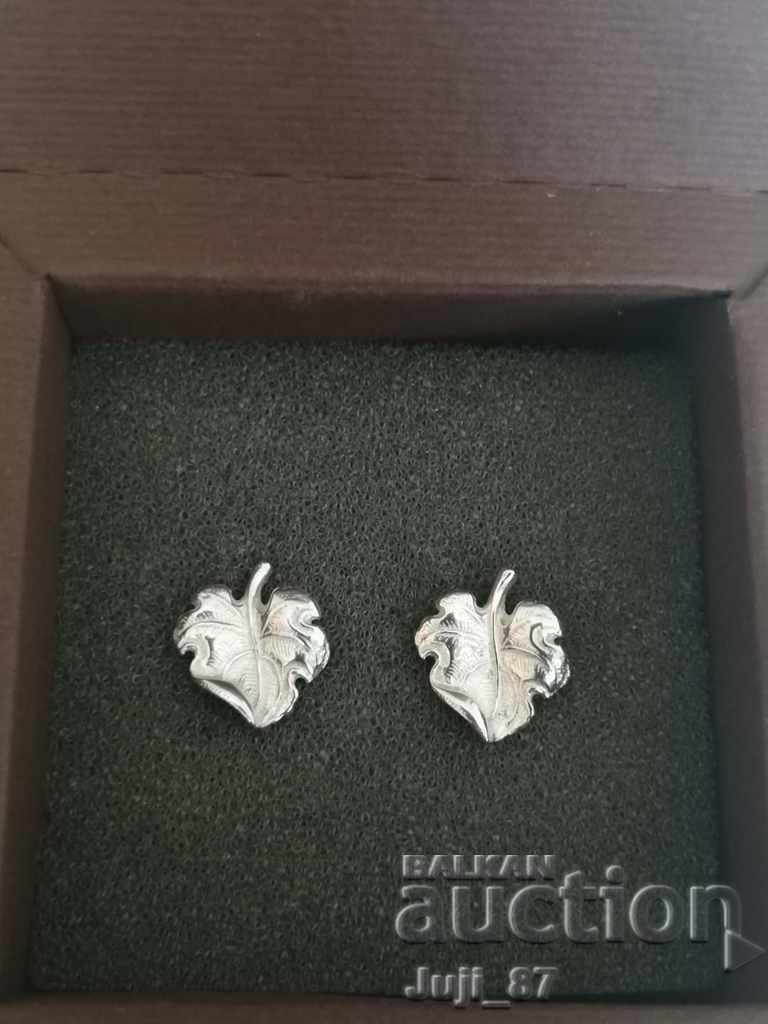 New silver leaf earrings