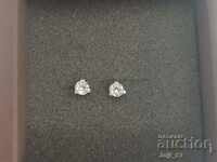 New silver earrings with zircon
