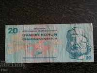 Bancnotă - Cehoslovacia - 20 de coroane 1970