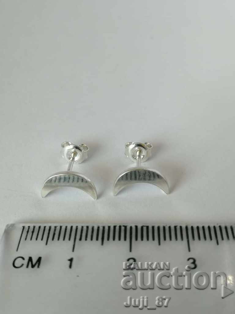 New silver moon earrings