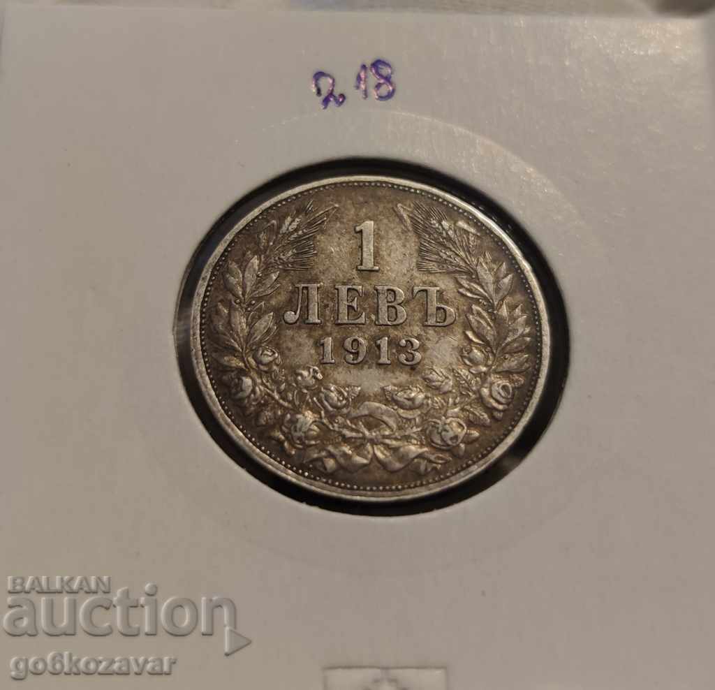 Bulgaria 1 lev 1913 silver!
