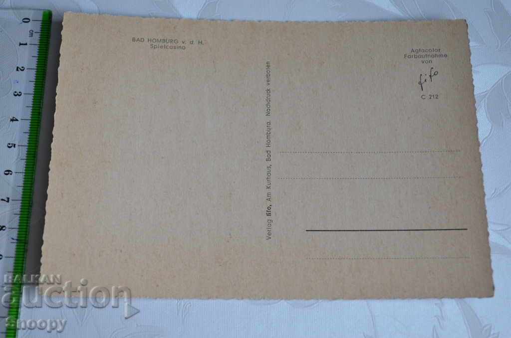 Auction Postcard: Bad Homburg Spielcasino Auction Postcard: Bad Homburg Spielcasino