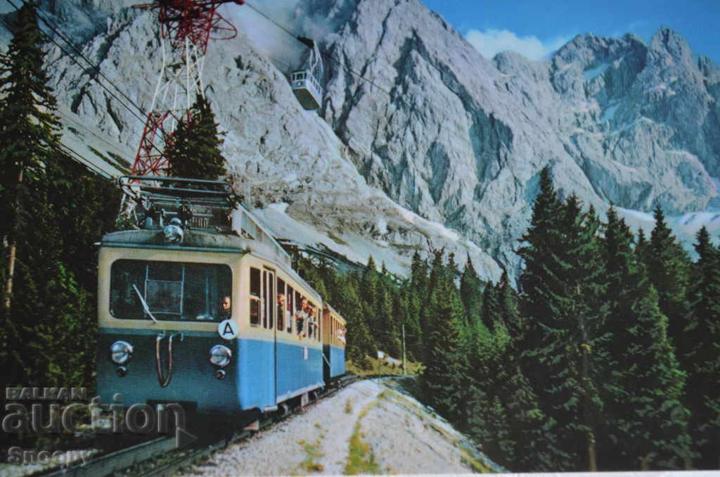 Postcard: Bayr.Zugspitzbahn mit Seilbahn