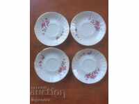 PORCELAIN PLATE SMALL PLATE BULGARIA RELIEF-4 PCS