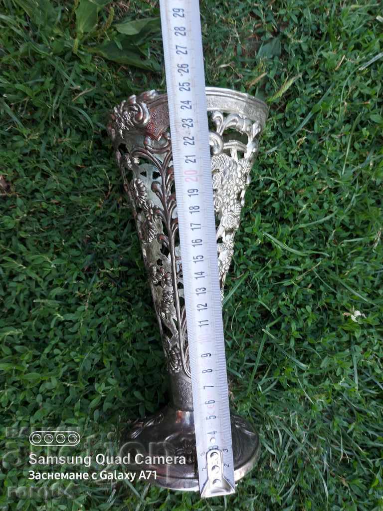 BEAUTIFUL OLD SILVER VASE - 6