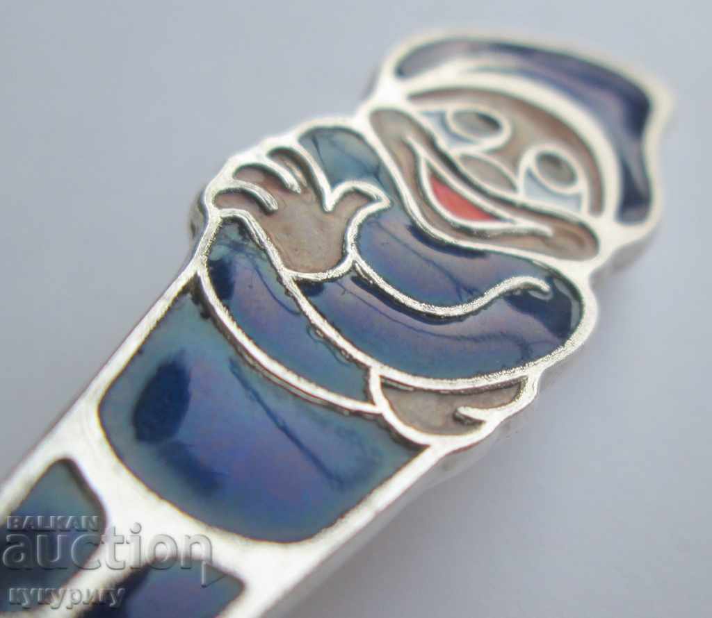 Children's spoon with dwarf cell enamel decoration Russian USSR - 5