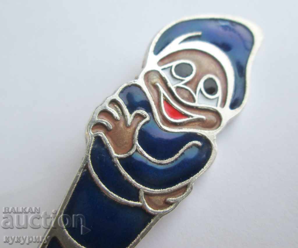 Children's spoon with dwarf cell enamel decoration Russian USSR - 6