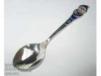 Children's spoon with dwarf cell enamel decoration Russian USSR