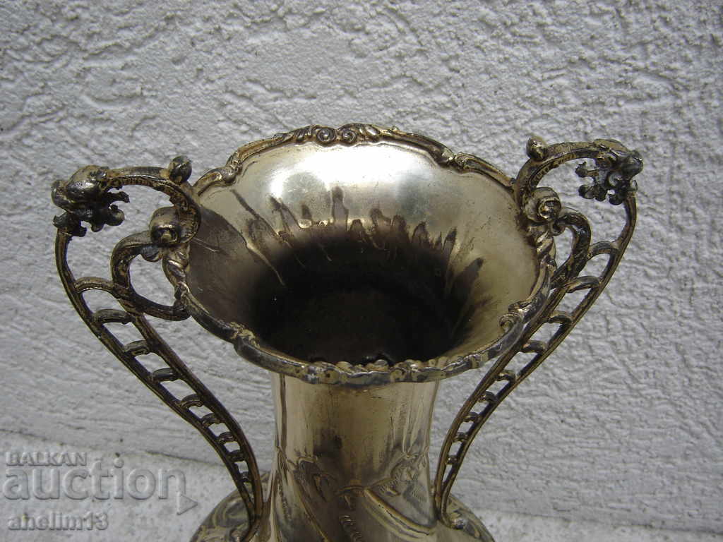 BEAUTIFUL OLD SILVER-PLATED VASE - 5 BEAUTIFUL OLD SILVER-PLATED VASE - 5