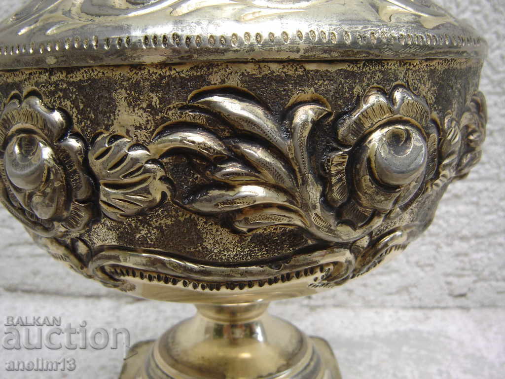 BEAUTIFUL OLD SILVER-PLATED VASE - 6 BEAUTIFUL OLD SILVER-PLATED VASE - 6