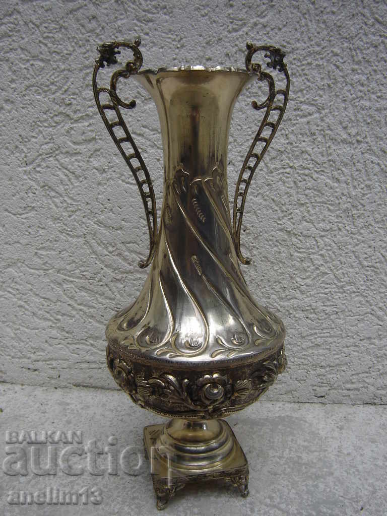 BEAUTIFUL OLD SILVER-PLATED VASE BEAUTIFUL OLD SILVER-PLATED VASE